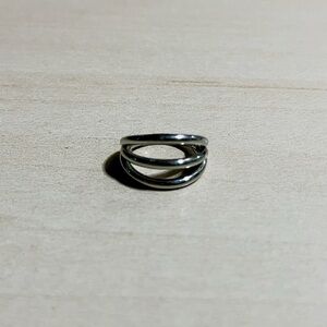 Silver Tone Three Hoop Ring Septum